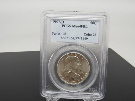 1957 - D Franklin Silver Half Dollar