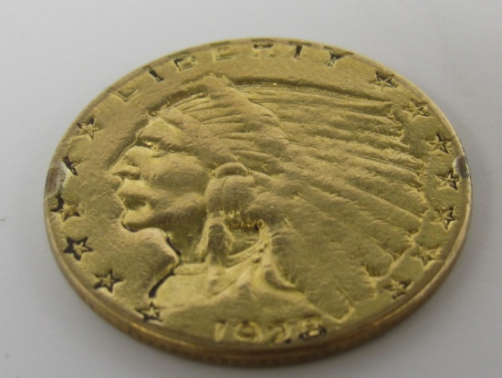 1928 Indian Head $2.50 Gold Quarter Eagle Estate