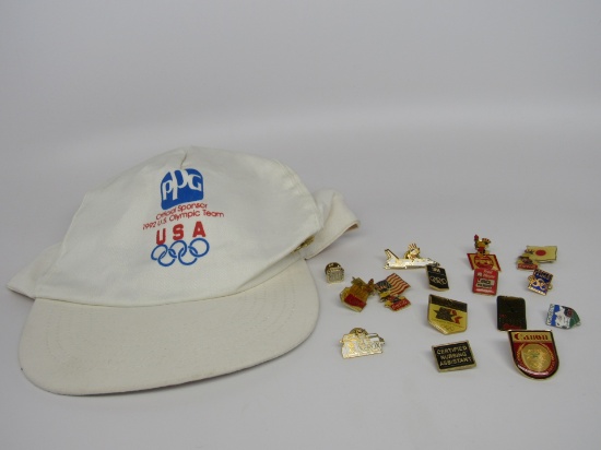 1992 Olympic Hat & Pins w / Backs