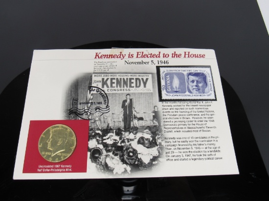 1967 Kennedy Half Dollar & JFK Stamp
