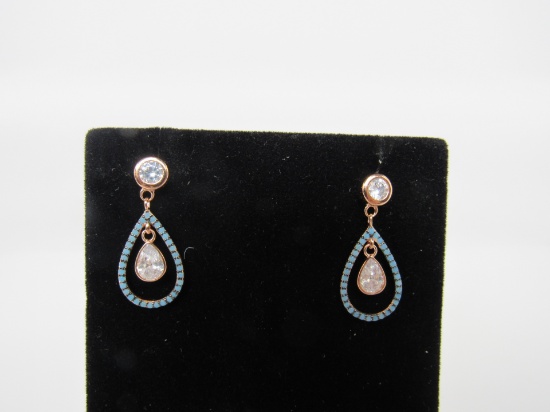Turquoise & Topaz Dangle Earrings