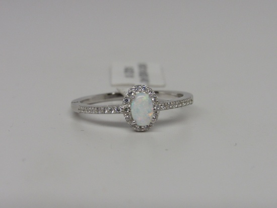 White Opal & Topaz Ring