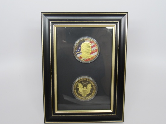 Framed Commemorative Trump Gold Coins