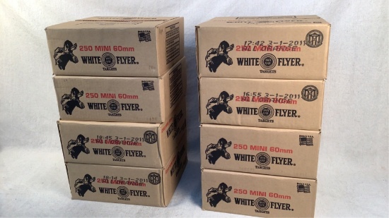 (8) Cases of White Flyer 60mm Clay Targets (250)