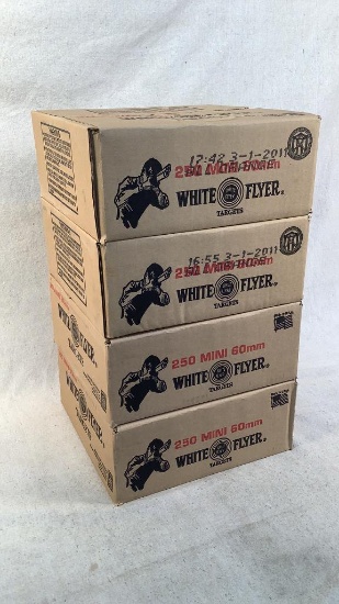(4) Cases of White Flyer 60mm Clay Targets (250)