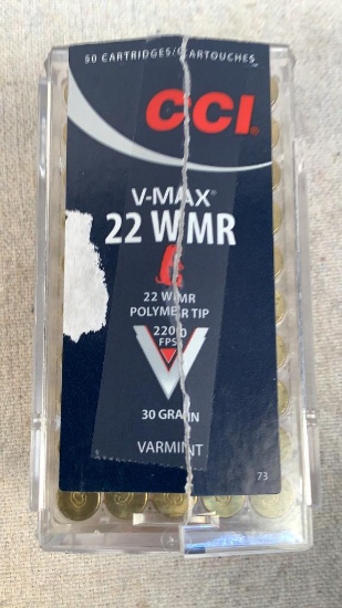 (50) Hornady V-Max 22 Mag