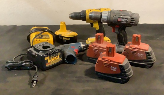 Assorted Drills and Batteries
