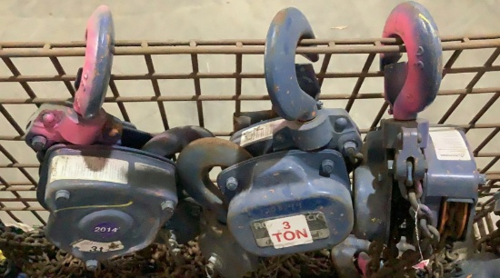 (3) Ingersoll-Rand 3 Ton Roughneck Chain Hoist