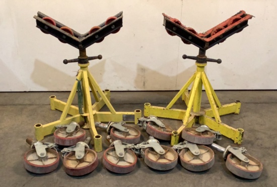 (2) Max-Jax Rolling Pipe Roller Stands
