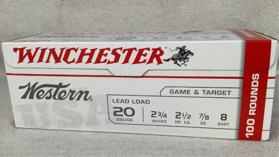 (100) Winchester Western 20GA shotgun ammunition