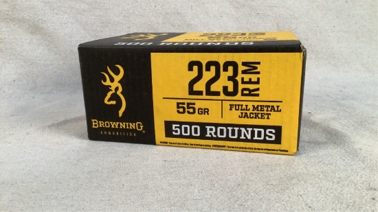 (500) Browning 55gr 223 Remington FMJ Ammo