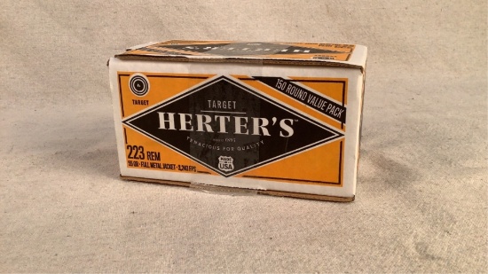 (150) Herter's 55gr 223 Remington FMJ Ammo