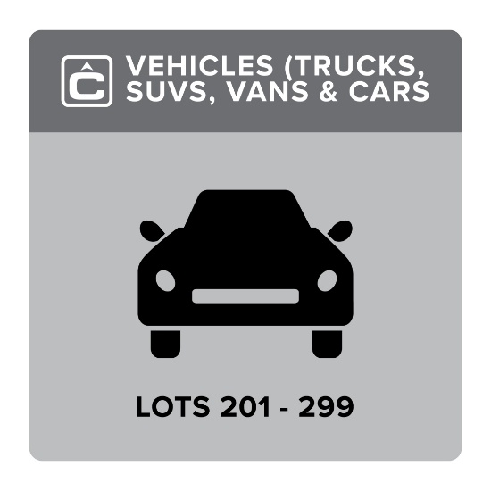 Trucks, SUVs, Vans and Cars - Lots 201-299