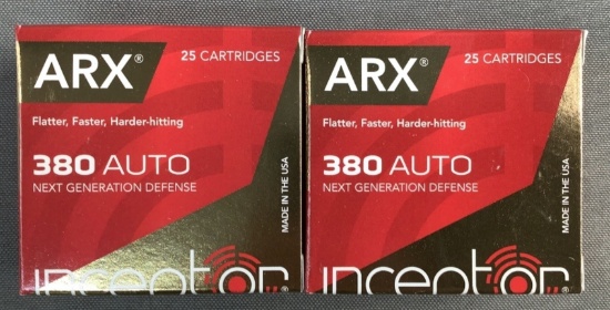 (2x) 25 Rnds 380 Auto Inceptor ARX Ammo