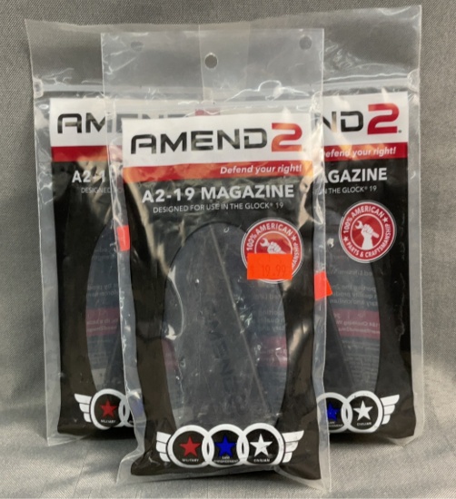 (3x) 15 Rnd Magazine Amend2 Glock 19