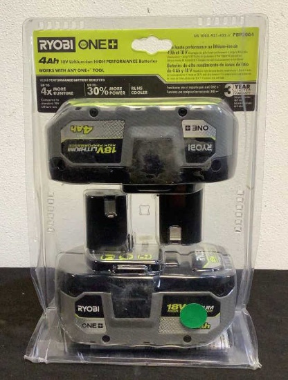 (2) Ryobi 18V Batteries PBP2004