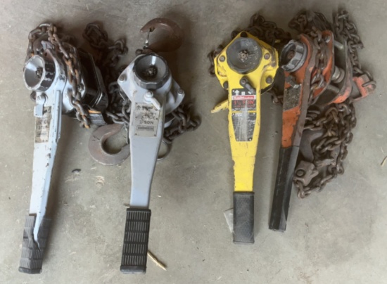 (4) Assorted Lever Ratchet Chain Hoist