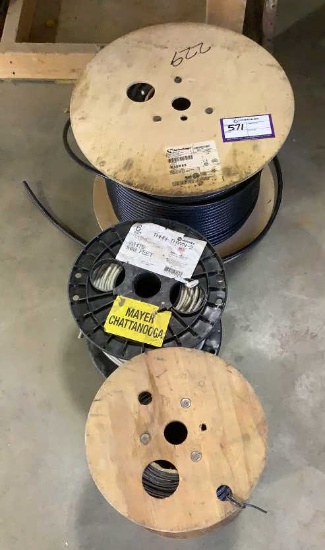 (3) Partial Spools of Assorted Wire