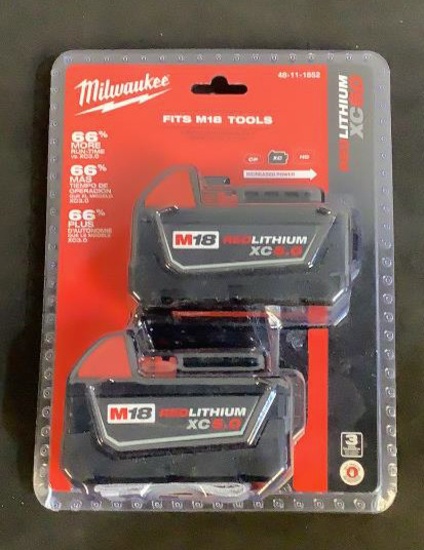 Milwaukee 2 Pack 18V Batteries 48-11-1852
