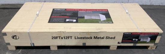 All Metal 20'x12' Livestock Metal Shed K1912