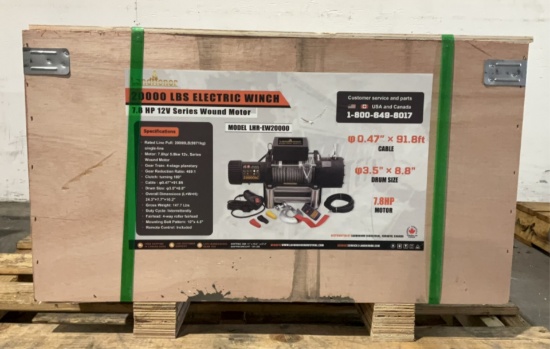 Land Honor 20,000Lb Electric Winch LHR-EW20000