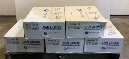 (5) Inteplast Group 150 Ct 56 Gallon Can Liners S4