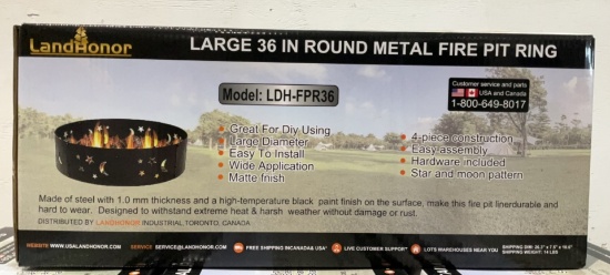 Land Honor 36" Metal Fire Pit Ring LDH-FPR36