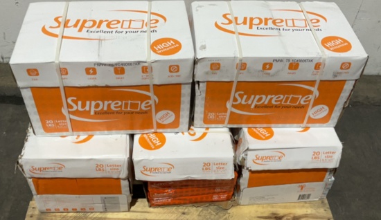 (5) Supreme Cases of 8.5"x11" Copy Paper
