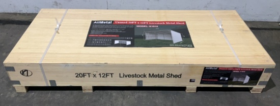 All Metal 20'x12' Livestock Metal Shed K1912