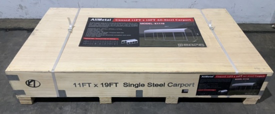 All Metal 11'x19' Single Steel Carport K1119