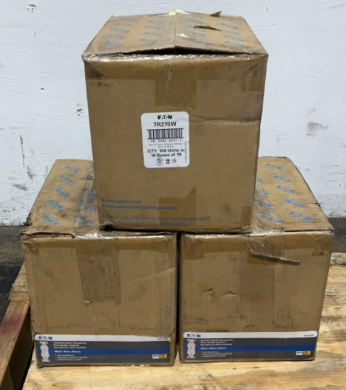 (3) Eaton 100ct Standard Duplex Receptacles