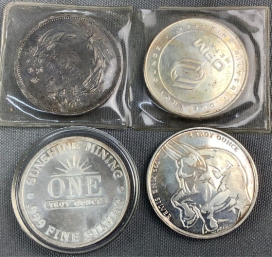 (4) 1 Troy Ounce Silver Coins