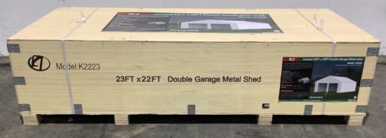 KJ 23' x 22' Double Garage Metal Shed K2223