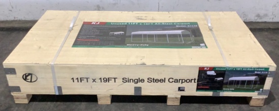 KJ 11'x19' Single Steel Carport K1119