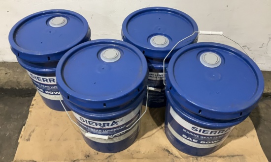 (4) Sierra 5 Gal SAE 80W-90 Marine Gear Lubricant