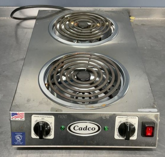 Cadco Double Burner Hot Plate CDR-2TFB