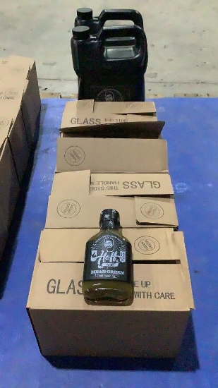 Hoff 1 Gal and 3.4 fl oz Hot Sauce MEAN GREEN OFFS