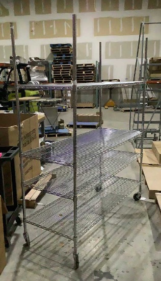 Rolling Metal Wire Shelving Unit OFFSITE