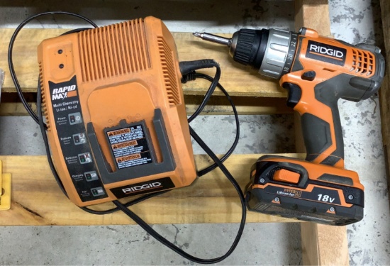 Ridgid 18V Drill & Charger OFFSITE