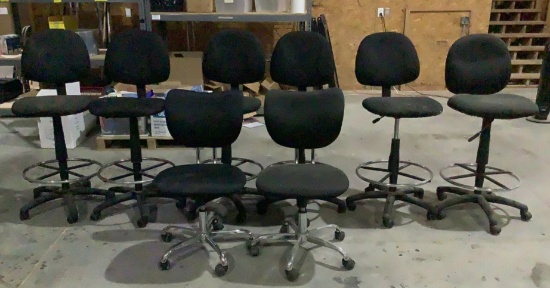 (8) Rolling Stools and Office Chairs OFFSITE
