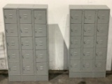 (2) 3x5 Industrial Gray Metal Lockers