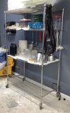 Uline Rolling Metal Wire Shelving Unit OFFSITE