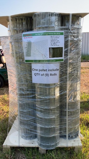 (9) KJ 5'x66' Galvanized Welded Wire Mesh K0520