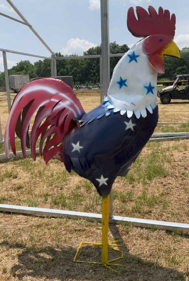 79" Metal Rooster Decor