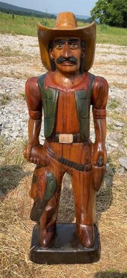 40" Teak Wood Cowboy