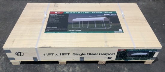 KJ 11'x19' Single All-Steel Carport K1119
