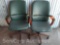 Lot of 2 Green Office Chairs