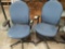 Lot of 2 Blue Office Chairs