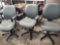 Lot of 6 Green Desk Chairs with Extra Arm Rests