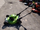 Greenworks 60-Volt Lithium Battery Operated Push Mower, Working condition unknown